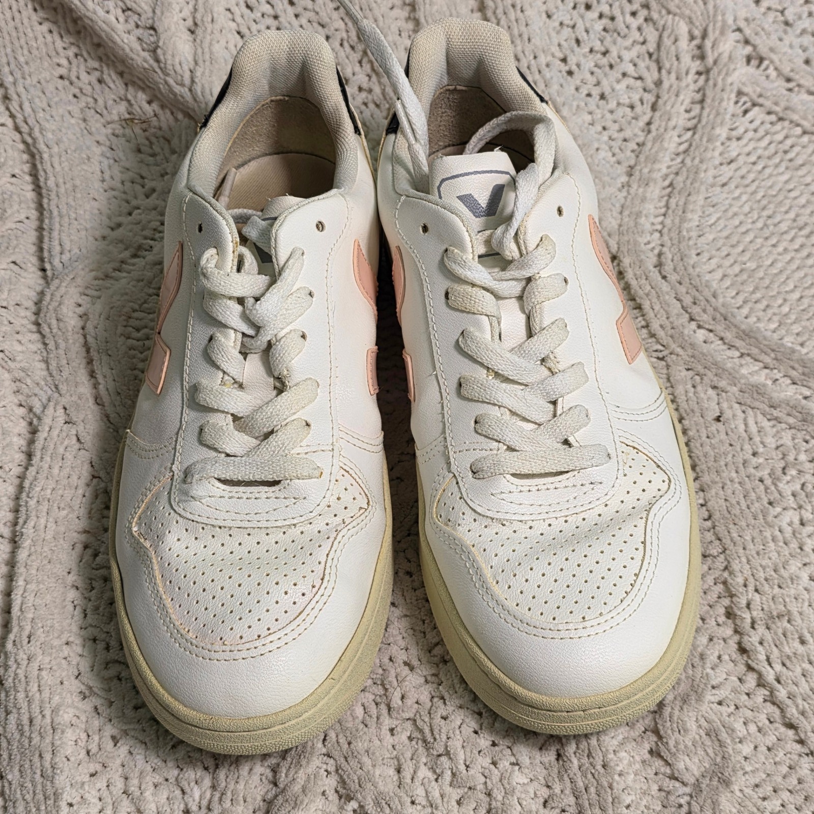 Veja V-10 Cwl Sneakers White Petale Pink Womens Eu 38 7 — image 2 of 8
